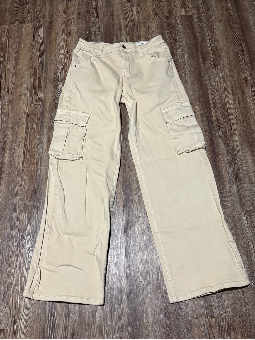 Guess Cargo Baggy Fit Pants Women's 28 Retro Style in Cream Wash